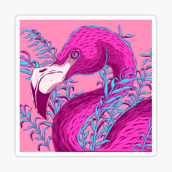 Tropical Flamingo Sticker