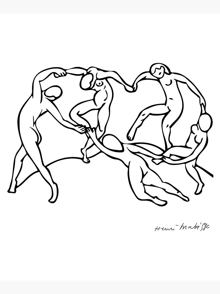 Henri Matisse The Dance and Music Line Artwork Hermitage Sketch For Prints Tshirts Posters Bags Men Women Youth by clothorama