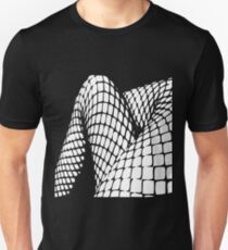 Fishnet legs (white print) Unisex T-Shirt