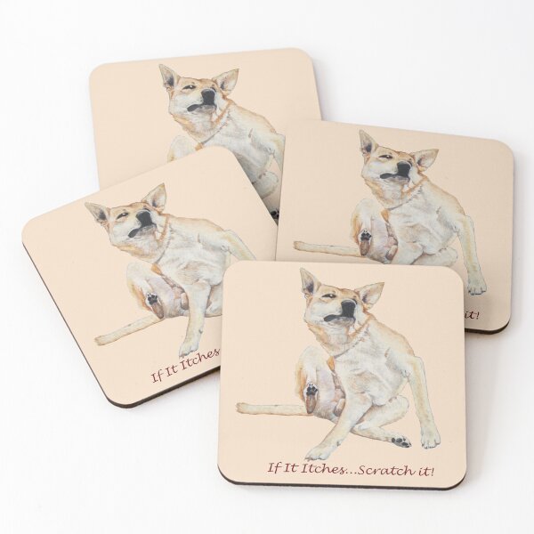Item preview, Cute funny dog scratching with fun slogan designed and sold by pollywolly.