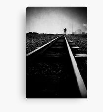 Balancing the rail Canvas Print