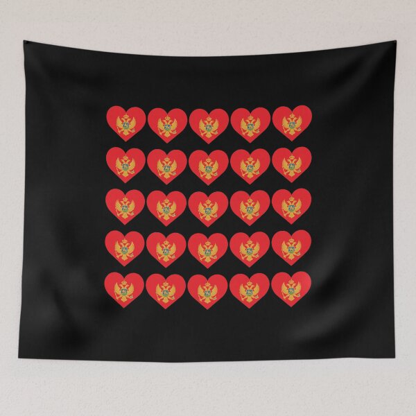 Item preview, Love My Montenegrian Hearts Flag designed and sold by HelloFromAja.