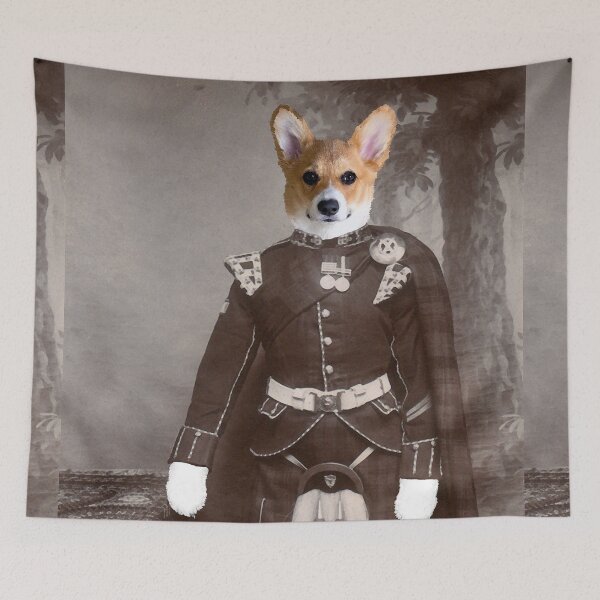 Item preview, Sepia Copy of Soldier Corgi in a Scottish Kilt designed and sold by Loveday Funck.
