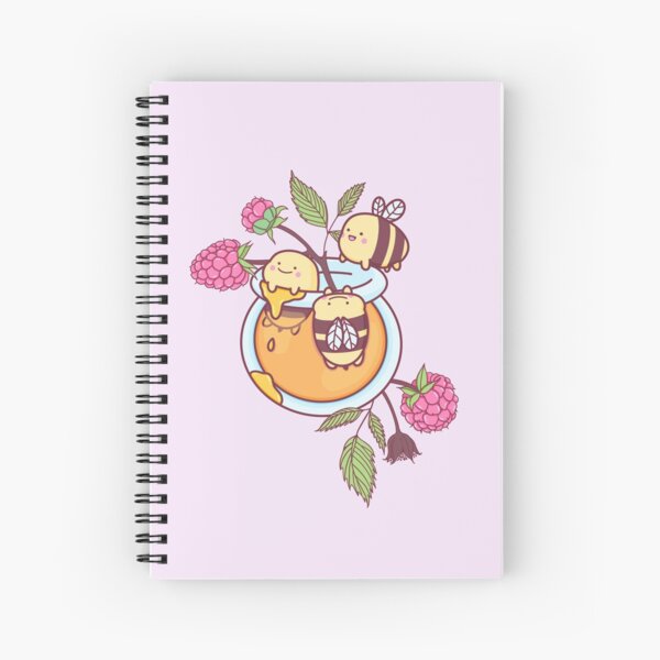 Happy Bees in a Honey Jar Spiral Notebook
