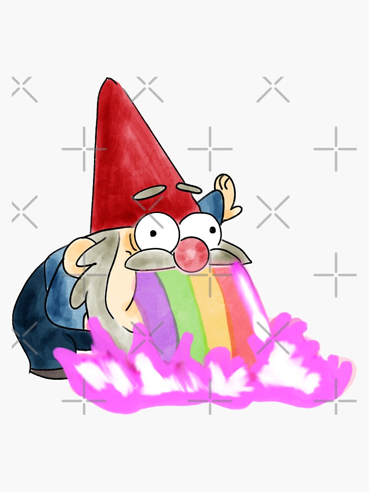 rainbow gnome sticker by kawaicherrypi  redbubble