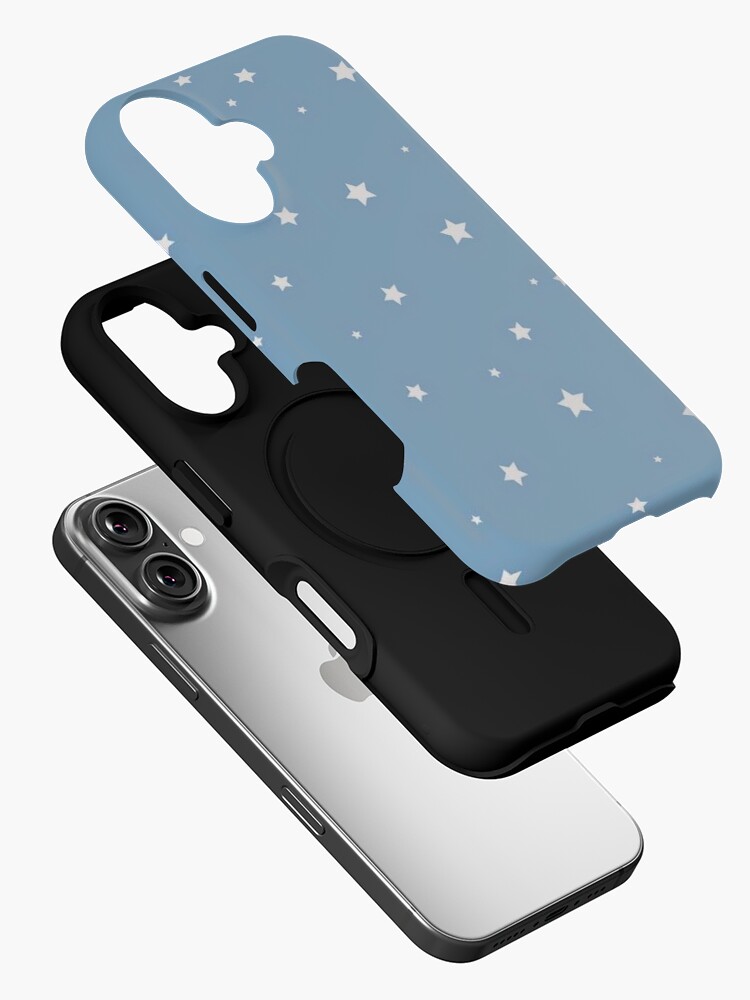 Thumbnail 2 of 4, iPhone Case, White Stars with Blue Background designed and sold by paytonstach.