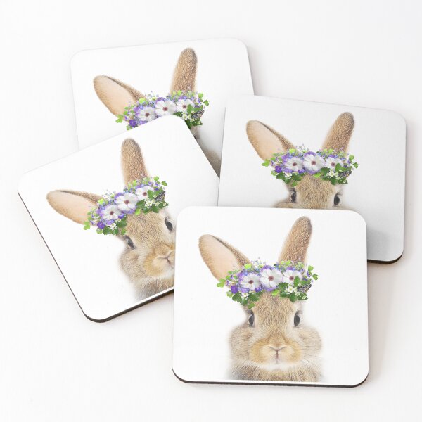 Item preview, Bunny Flower Crown Print by Zouzounio Art designed and sold by zouzounioart.