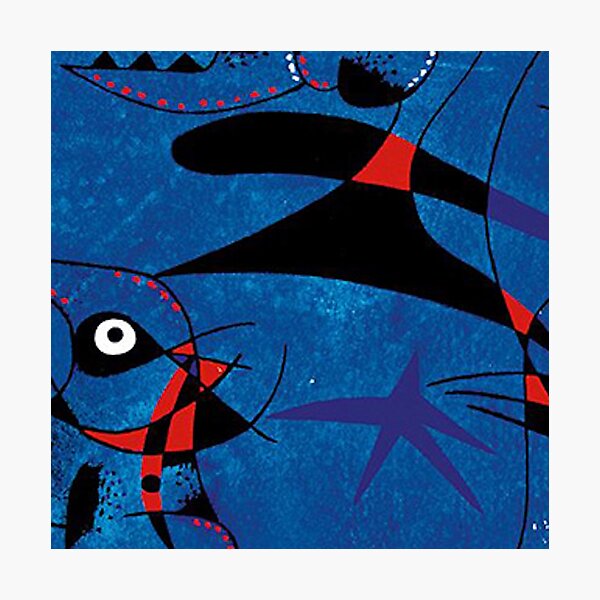 Item preview, Joan Miro Abstract Painting on Blue designed and sold by bettypure.