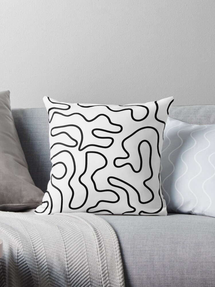 Black and white discount abstract throw pillows