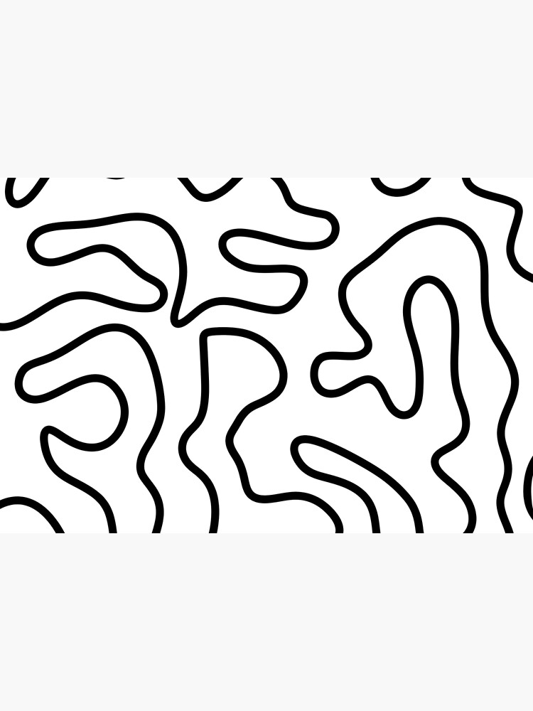 Squiggle Maze Minimalist Abstract Pattern in Black and White by kierkegaard