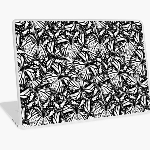 Monarch Butterflies | Vintage Butterflies | Butterfly Patterns | Black and White | Laptop Skin