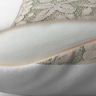 Alternate view of bohemian floral french country ivory beige lace Throw Pillow