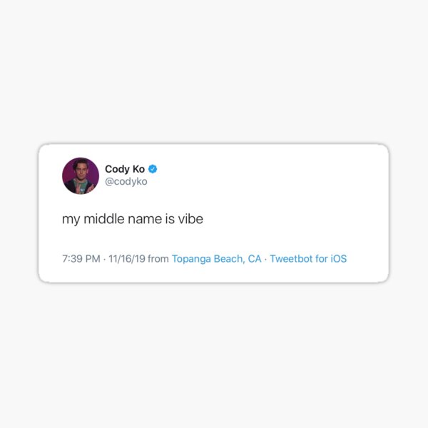 Cody Ko Vibe Tweet Sticker