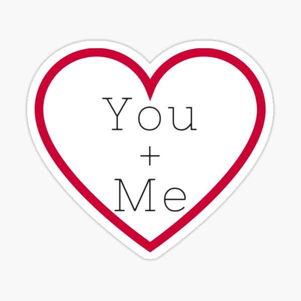 You + Me in Red Heart Sticker