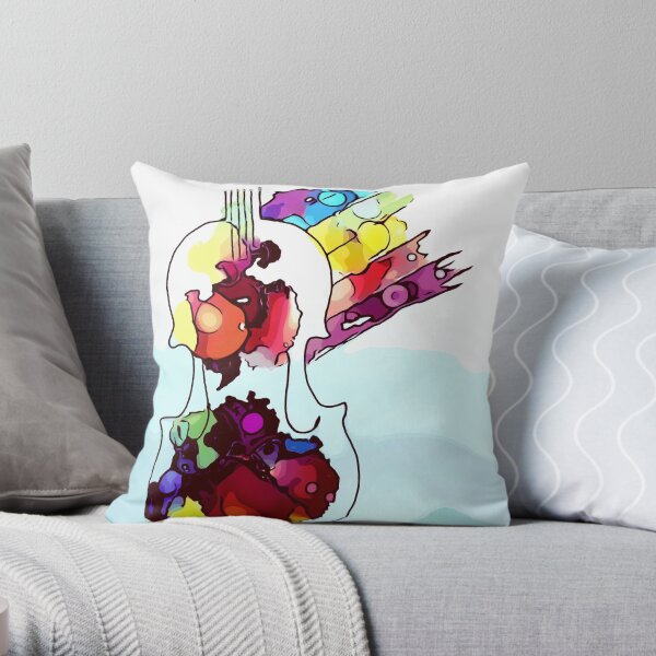 Violin in Water Throw Pillow