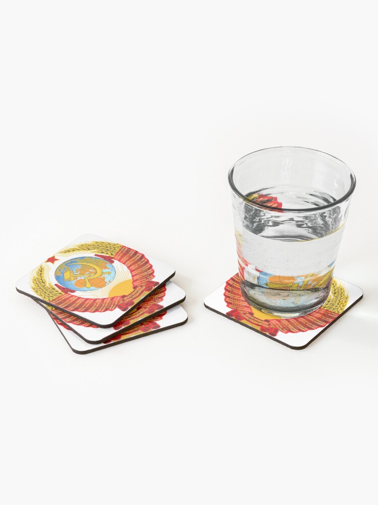Alternate view of History of the Soviet Union (1927–1953) State Emblem of the Soviet Union Coasters (Set of 4)