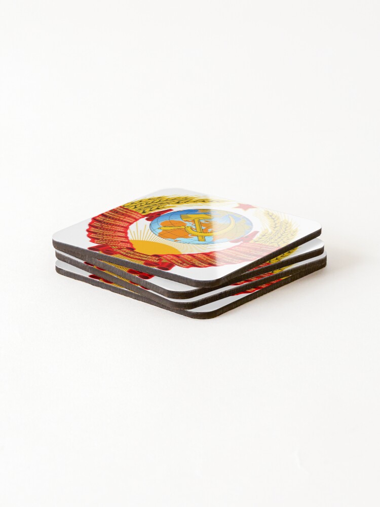 Alternate view of History of the Soviet Union (1927–1953) State Emblem of the Soviet Union Coasters (Set of 4)