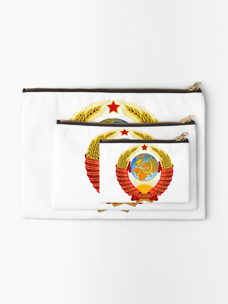Alternate view of History of the Soviet Union (1927–1953) State Emblem of the Soviet Union Zipper Pouch