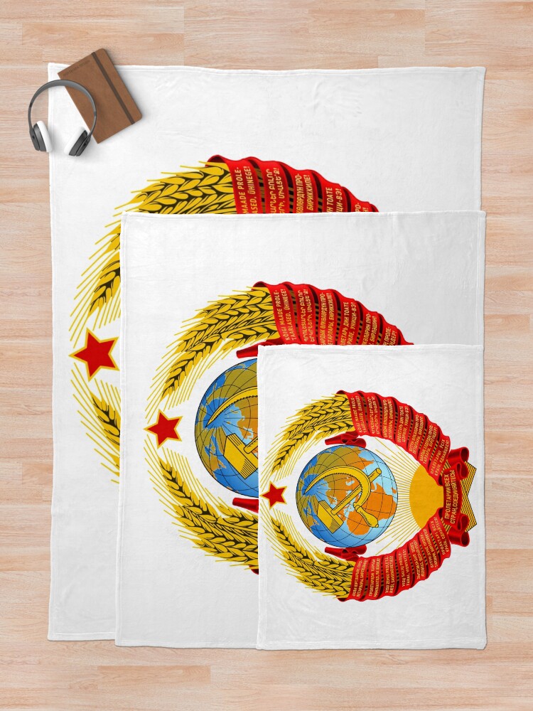 Alternate view of History of the Soviet Union (1927–1953) State Emblem of the Soviet Union Throw Blanket