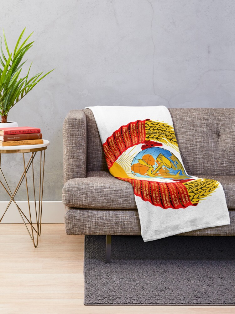 Alternate view of History of the Soviet Union (1927–1953) State Emblem of the Soviet Union Throw Blanket