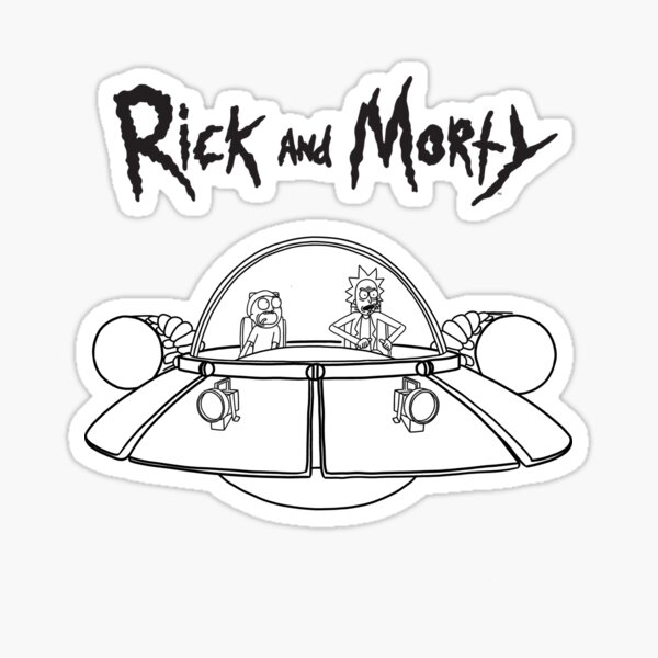 Rick and Morty in the spaceship | Rick and Morty Gadget Sticker