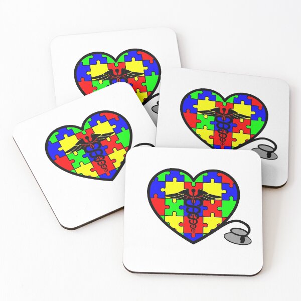 Item preview, Autism Awareness Stethoscope Heart Puzzle designed and sold by LaurenElin.