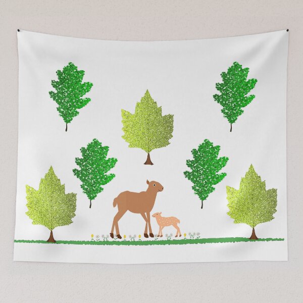 Item preview, Fallow Deer Mother and Fawn in the Forest designed and sold by naturegallery.