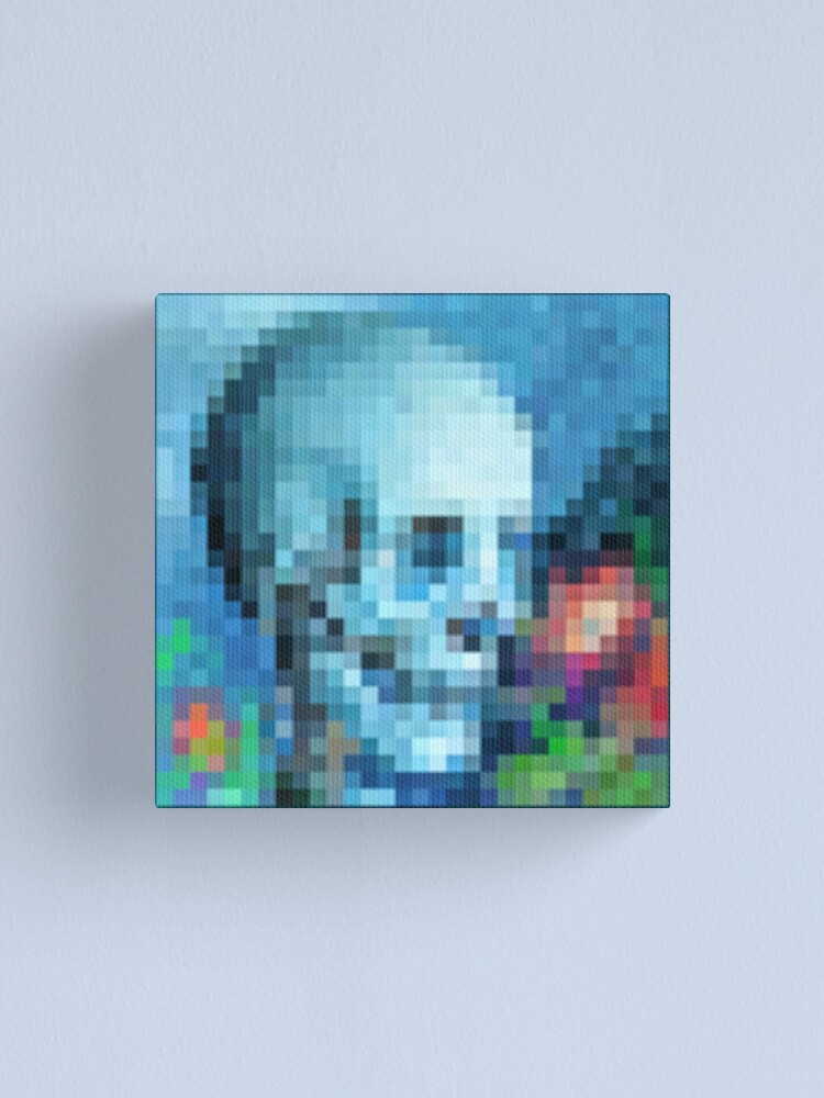 Skull And Roses Minecraft Painting Canvas Print By Yellowwpaint Redbubble - roses roblox gameplay roses gallery