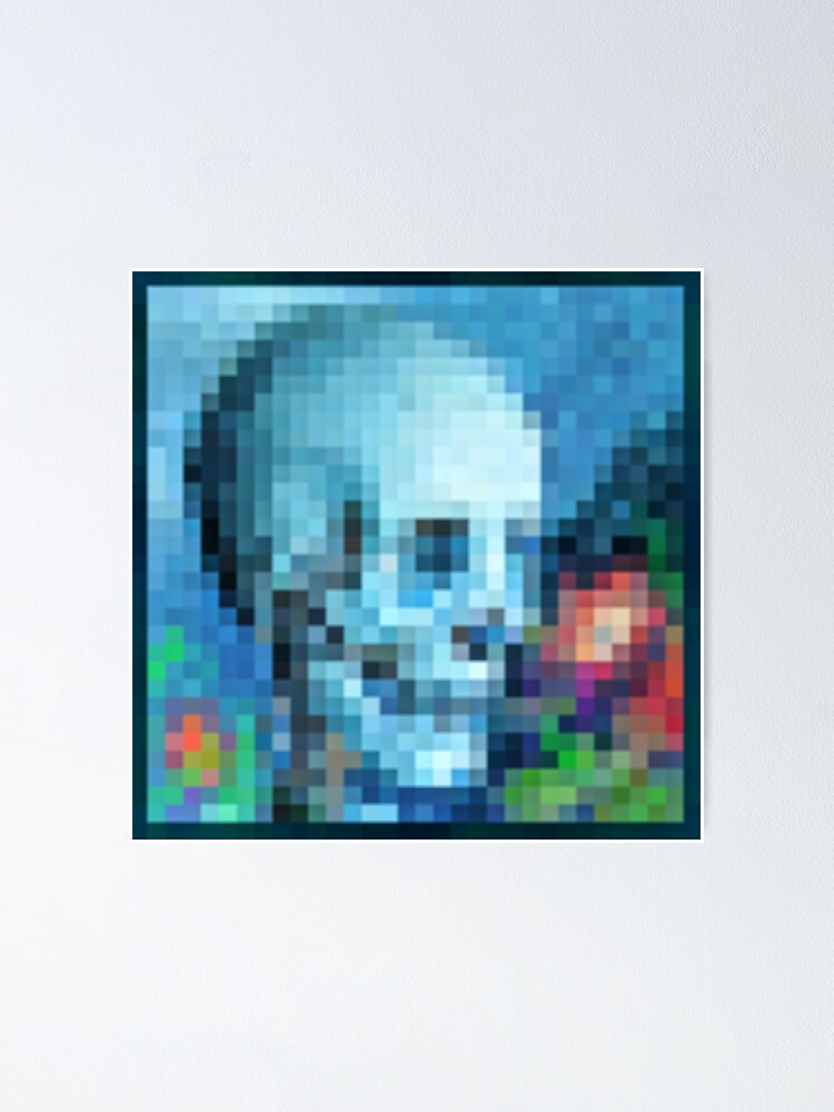 Skull And Roses Minecraft Painting Poster By Yellowwpaint Redbubble - why roblox sucks minecraft blog