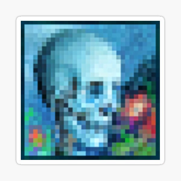 Skull and roses minecraft painting  Sticker