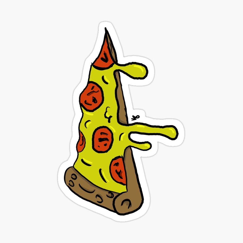 Pizza Slice Cartoon Greeting Card By Vault8 Redbubble