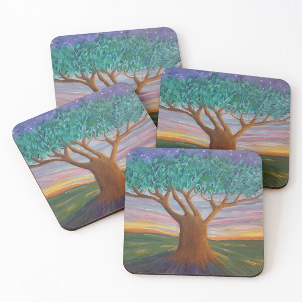 Item preview, Rainbow Sunset with Tree designed and sold by WatersEdgeGal.