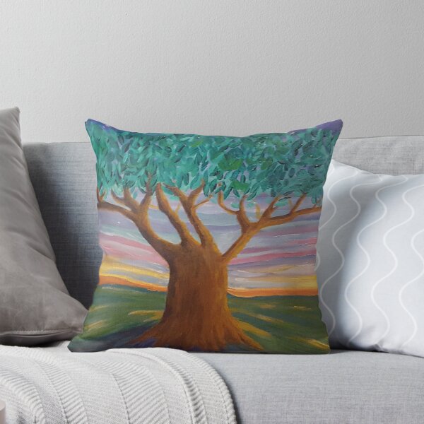 Item preview, Rainbow Sunset with Tree designed and sold by WatersEdgeGal.