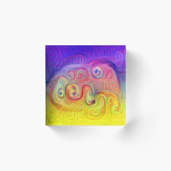 DeepDream Violet to Yellow Acrylic Block