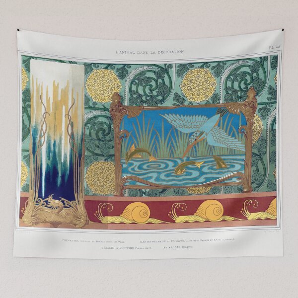 Item preview, Antique Art Nouveau 1897 Bird, Snail, and Elegant Motif Design designed and sold by moonandcat.
