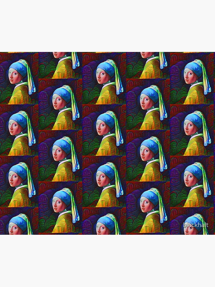 DeepDreamed "Girl with a Pearl Earring" by blackhalt