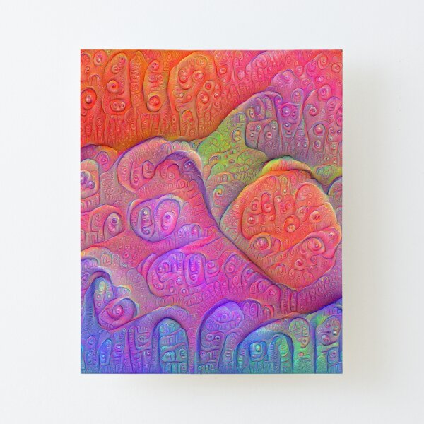 DeepDream Tomato Steelblue Canvas Mounted Print