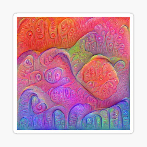 DeepDream Tomato Steelblue Sticker