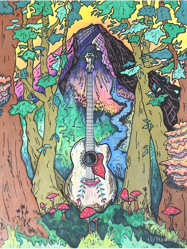 Thumbnail 3 of 3, Poster, Mountain Music Series - Guitar designed and sold by Lizr81.