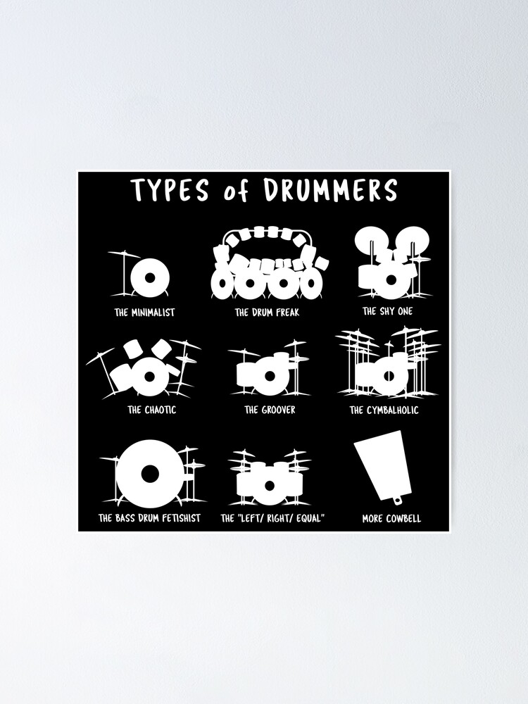 "Types of drummers" Poster for Sale by Bunkis1st Redbubble