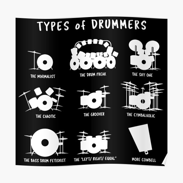 "Types of drummers" Poster for Sale by Bunkis1st Redbubble