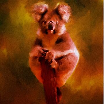 Artwork thumbnail, Koala in the Burning Australian Bush by Megan-Nicole