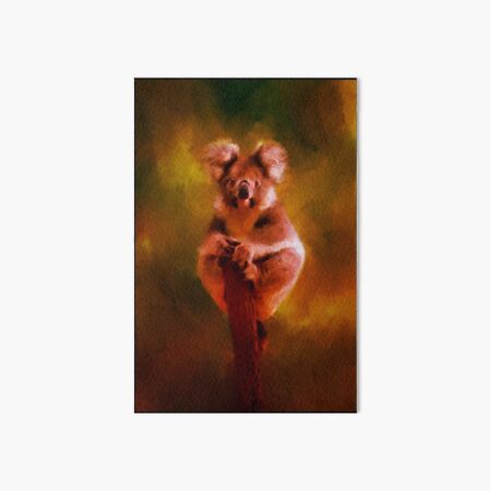 Koala in the Burning Australian Bush Art Board Print