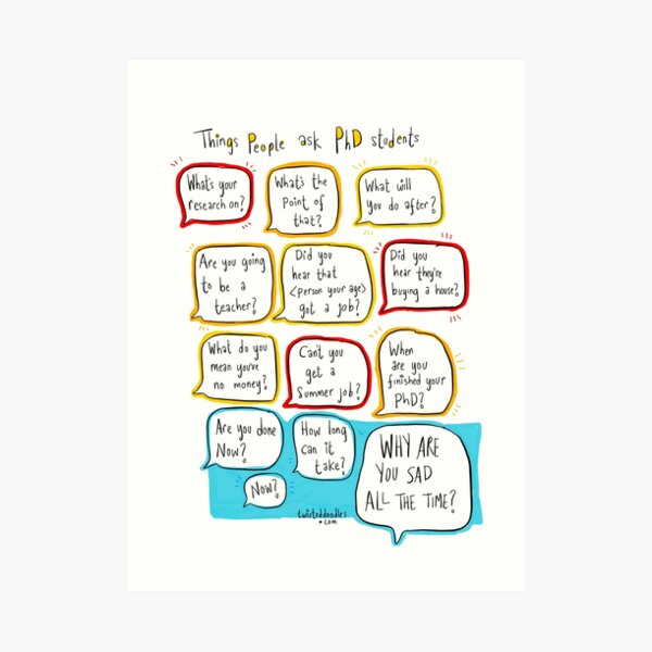 Things people say to PhD students Art Print
