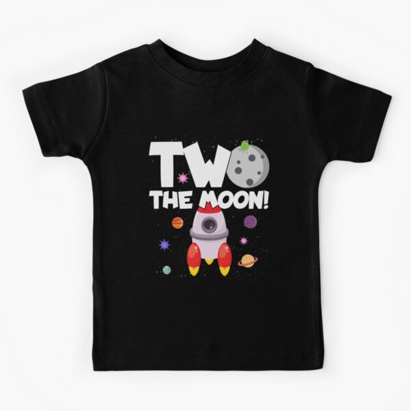 Outer Space Birthday Party Gift - 2 Year Old - Two The Moon Kids T-Shirt