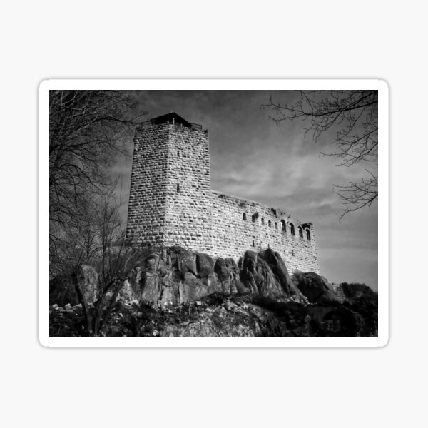 Ancient castle on a hill. Sticker