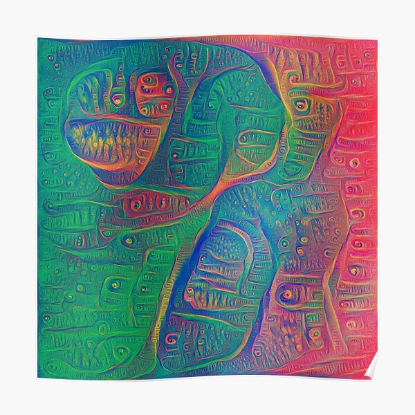 DeepDream Tomato Steelblue Poster
