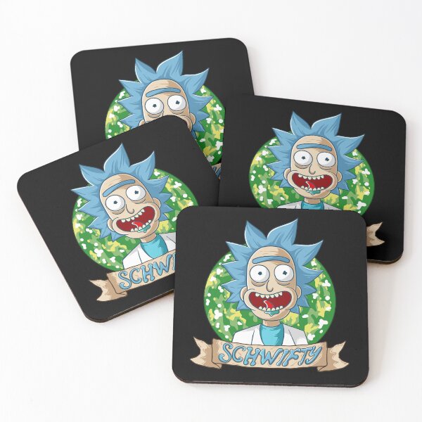 rick and morty get schwifty Coasters (Set of 4)