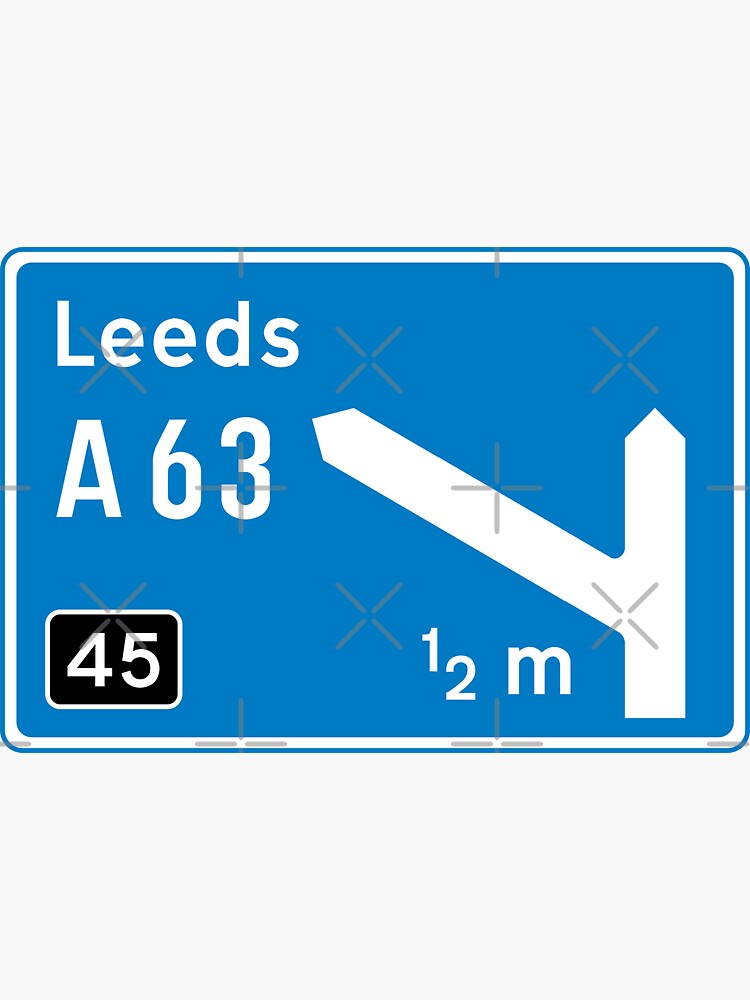 "ROAD SIGN TO LEEDS" Sticker for Sale by ThrowbackM2 Redbubble