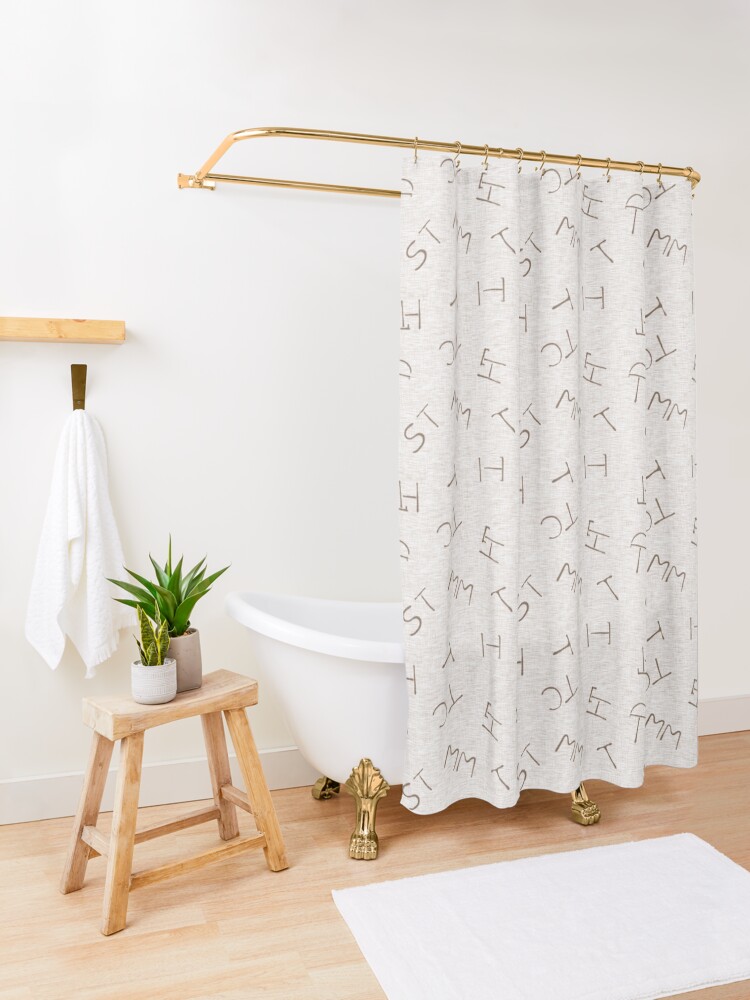 Alternate view of Cattle Brands - Beige Shower Curtain